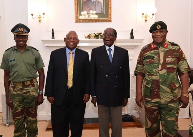 Zimbawe's army generals met their captive, President Mugabe, and mediators on Thursday